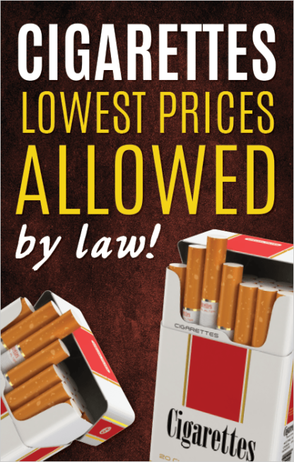 Cigarettes Lowest Prices Allowed by Law Poster Frame Insert