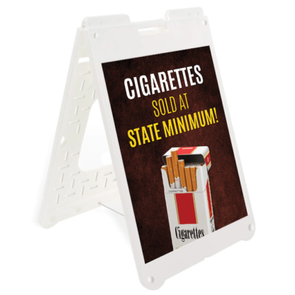 Cigarettes Sold at State Minimum Simpo Sign A Frame-Sidewalk Sign Frame