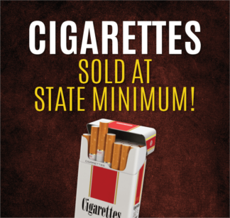 Cigarettes Sold at State Minimum Window Wash Bucket Insert