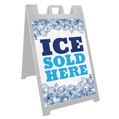 Ice Sold Here Deluxe Signicade - A Frame Sidewalk Sign Frame