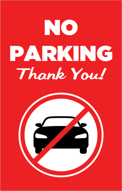 No Parking Thank You Poster Frame Insert