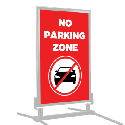No Parking Zone Curb Side Sign Windmaster Frame