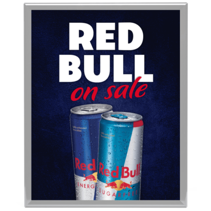 Red Bull on Sale Wall Mount Snap Lock Sign Frame