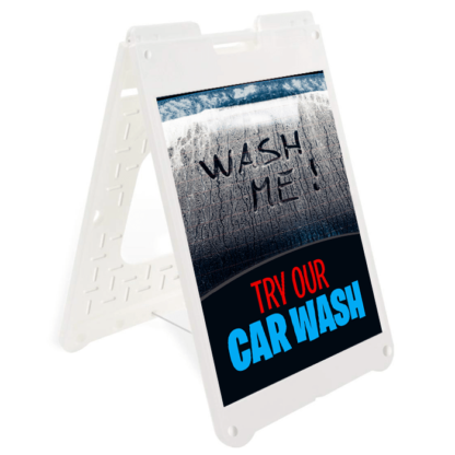 Wash Me - Try Our Car Wash Simpo Sign A Frame-Sidewalk Sign Frame