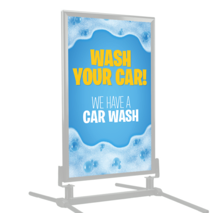 Wash Your Car - We Have a Car Wash Curb Side Sign Windmaster Frame