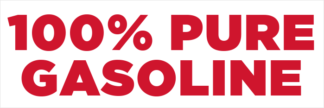 100 Percent Pure Gasoline Fuel Pump Decals