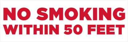 No Smoking Within 50 Feet Fuel Pump Decal
