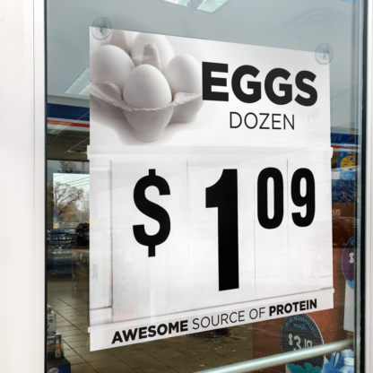 Dozen Eggs Price Change Sign